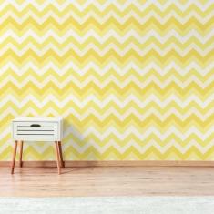 Papel de Parede Chevron Tons de Amarelo 57x270cm - Quartinhos