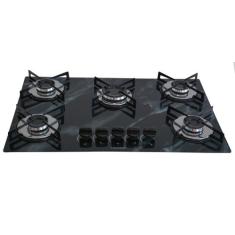 Fogão Cooktop Chamalar Premium 5 Bocas Tripla Chama Bivolt XP, Marmori