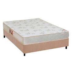 Cama Box Casal: Colchão Espuma Castor D33 Sleep Max Relax + Base Crc Suede Clean(138X188)