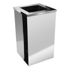 Lixeira Inox Quadrada Com Aro Inox 50 Litros - JSN