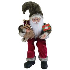 Boneco Papai Noel Sentado 50cm Enfeite de Natal Para Bancada Saldão