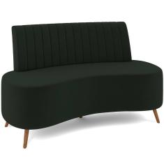 Sofá Chaise Living 2 Lugares 135cm Para Sala Cayman K01 Veludo Verde