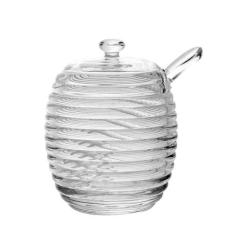 Açucareiro de Cristal com Colher e Tampa Colméia Lyor