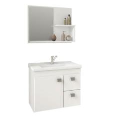 Conjunto Armário Para Banheiro 100% MDF Isa Com Espelheira E Pia Mgm M
