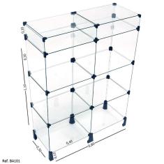 Balcão de Atendimento Modulado em Vidro com Porta Bijuteria - 0,80 x 1,10 x 0,30