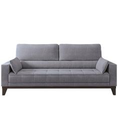 Sofá 4 Lugares Linoforte Blazer Com 2 Almofadas E Revestimento Em Suede Cinza