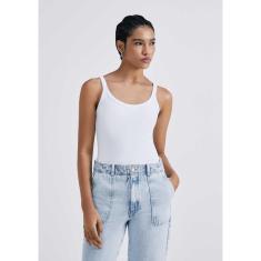 Regata Básica Hering Slim Em Ribana Canelada Feminina-Feminino