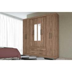 Guarda Roupa Casal Nápoles Atacama 8 Portas de Bater 4 Gavetas MDF-MDP Blush Santos Andirá