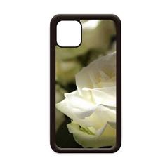 Capa preta com rosas brancas grandes para iPhone 11 Pro Max para Apple Mobile Case