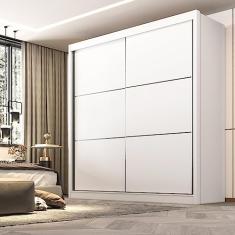 Guarda Roupa Casal 2 Portas 6 Gavetas 100% Mdf Hawai Branco