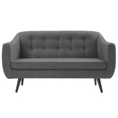 Sofa 2 Lug Pes Tabaco 135 cm 7017 Linho Cinza Dmobiliario
