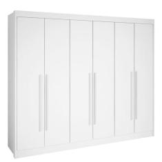 Guarda Roupa Casal 6 Portas 7 Gavetas - New Athos-Branco - Móveis D`Doro