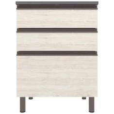 Balcão Bartira Cristal MDP 15mm com 3 Gavetas - 60cm de largura