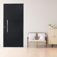 Porta Lambril de Alumínio 210 x 80cm com Puxador Linha Veneza Lado Esquerdo Preto