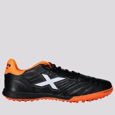 Chuteira Oxn Victory Society Preta e Laranja-Masculino