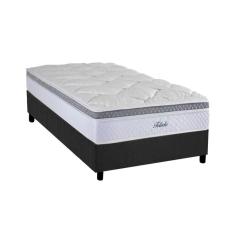 Conjunto Box Solteiro: Colchão Molas Herval Masterpocket Toledo + Base Crc Suede Gray(88x188)