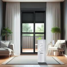 Porta de Correr com Persiana integrada Correr com Motor e Controle Remoto 2 Folhas Móveis 230 X 200 Preto