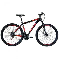 Bicicleta Aro 29 Gta Start 21v Freio A Disco Hidráulico Alumínio Garfo Suspensão - Preto-vermelho Tam.21