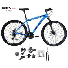 Bicicleta Aro 29 Gta Start Kit 2x9 Gta Sunrun Freio Disco K7 11/36 Pedivela 24/38d Garfo Com Trava - Azul Tam.21