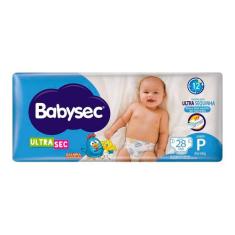 Fralda Babysec Ultrasec Tamanho P Pacote Jumbo 28 Unidades Descartávei