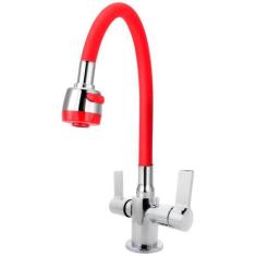 Torneira Misturador Monobloco Cozinha Gourmet Vermelho Mesa - TFC