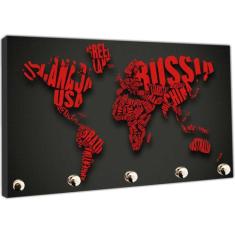 Porta Chaves Mapa Mundo Países Continentes Salas Organizador Chaveiro 