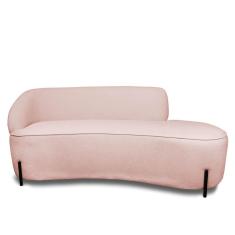 Sofá 3 Lugares Orgânico 180cm Pé Ferro Pto Morgan Bouclê L01 - D`rossi Cor Rose