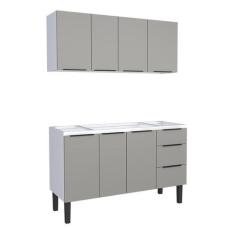 Cozinha Completa Gabinete Para Pia 140cm e Armário Aéreo Jupter Cozima