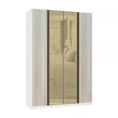 Guarda Roupa 4 Portas 3 Gavetas 159,2 cm com Vidro Reflecta Bronze Pri