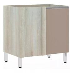 Balcão de Cozinha sem Tampo de Canto Reto Luciane 80cm 1 Porta Lis Luc