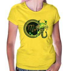 Baby Look Signo Escorpião Astrologia - Foca na Moda, Amarelo, GGG