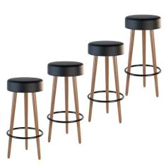 Kit 04 Banquetas Industrial Dani Corano Preto Drossi - D'ROSSI