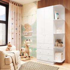 Guarda Roupa Infantil 2 Portas 3 Gavetas mdf Smim New Móveis Peroba