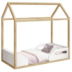 Mini Cama Montessoriana Zoe Branco Acetinado Pinus Natural – Reller