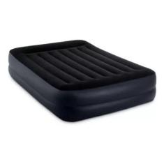 Colchão inflável pillow rest queen size intex bomba embutida, Preto, 1