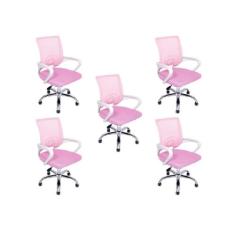 Kit 5 Cadeiras de Escritório Begonia Tela Mesh Ergonômica - Oficial We