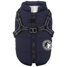 Jinpet Casaco para cães com arreio de inverno, casaco de lã para cães à prova d'água, casaco para cães com zíper, casaco de cachorro, roupas para cães pequenos com arreio refletivo para cães pequenos e médios P-4GG