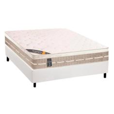 Cama Box Casal: Colchão Molas Bonnel Castor Tecnopedic Premium + Base 
