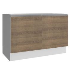 Balcão Gabinete de Pia Madesa Acordes 100% MDF 120 cm 2 Portas - Branco/Rustic