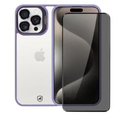 Kit Capa Case Capinha Gravity Lilás e Pelicula Defender Pro Privacidade para iPhone 15 Pro Max - Gshield