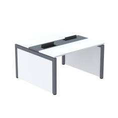 Mesa de Plataforma Dupla para 2 Pessoas Corporativa 150x140/2p Branco/Grafito/Branco