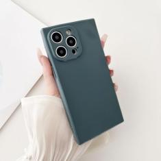 Capa de telefone quadrada de silicone macio TPU de cor sólida para iPhone 15 14 13 12 Mini 11 Pro Max XS X XR 7 8 Plus SE Capa traseira à prova de choque, cinza, para iphone X, XS