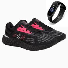 Tênis Ortopédico Feminino Gmm Original Academia Treino Esportivos + Relógio-Feminino