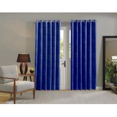 Cortina Jacquard 3,00 x 2,50  para sala/quarto  Admirare, Azul