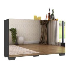 Aparador Buffet 4 Ptas c/ Espelho e Pés Quadrados Vegas Multimóveis Pr