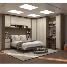 Guarda Roupa Dormitório Modulado Master Casal 1,38 m Canto c/ Mesa Esc