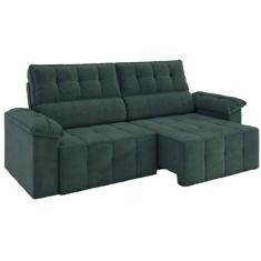 Sofá Retrátil e Reclinável 3 Lugares 2,20m Veludo Santorini Cinza Luizzi