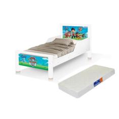 cama infantil meli dos Patrulha Canina com proteção lateral com colchã