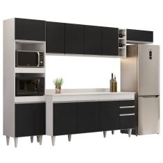 Armário de Cozinha Modulada 5 Peças CP17 Balcão com Tampo Branco/Preto - Lumil