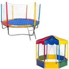 Cama Elástica Pula Pula Trampolim 2,30m Piscina de Bolinhas Oitavada 2